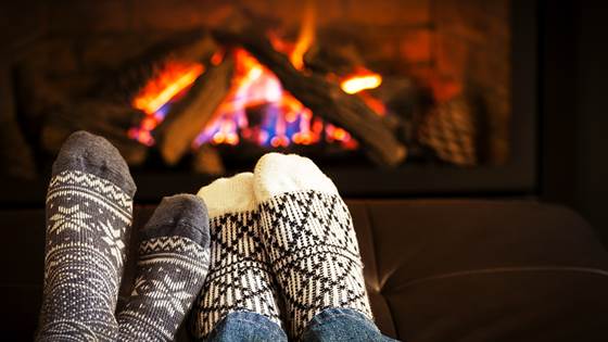 True hygge with environmentally friendly log fire