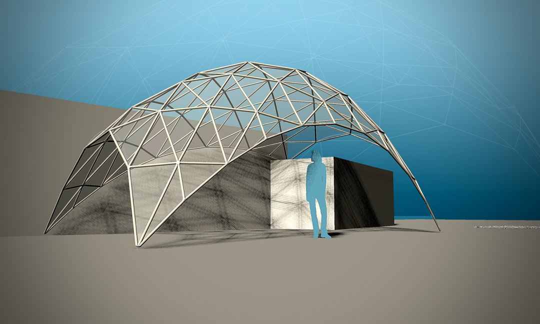 3D-modell av skallkonstruksjon