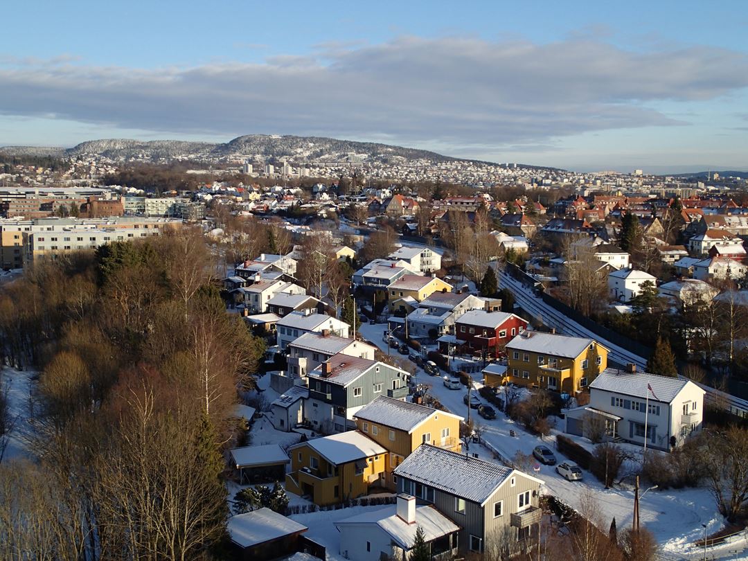 Småhusområde sett ovenfra