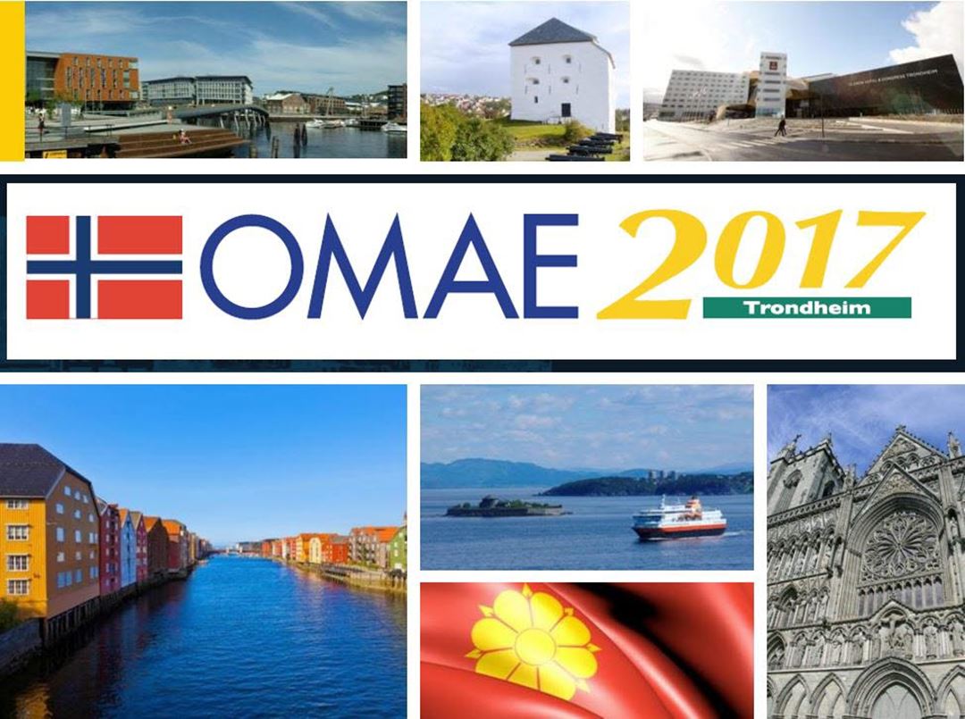 OMAE i Trondheim. Viser OMAE-logo og bilder fra Trondheim