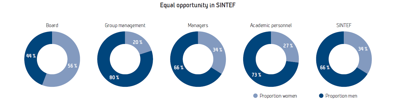 Graphs Equal opportunity in SINTEF