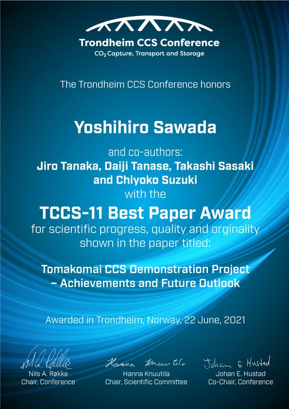 Best Paper Award TCCS-11