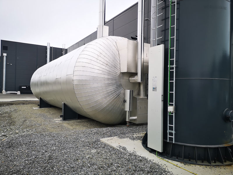 Steam accumulator at the Norsk Kylling plant in Orkanger.