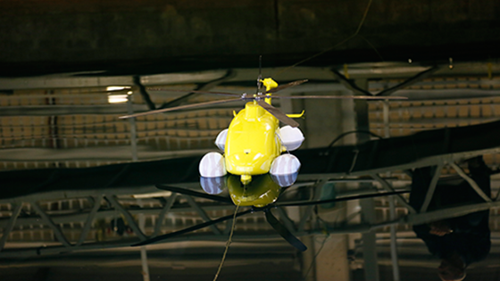 Test av nødlanding for helikopter