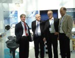 Head of EC transport program, Mr. Liam Breslin and Clean Sky program coordinator, Mr. Marco Brusati together with SINTEF and MEMSCAP representatives in front of HISVESTA presentation at AeroDays 2011