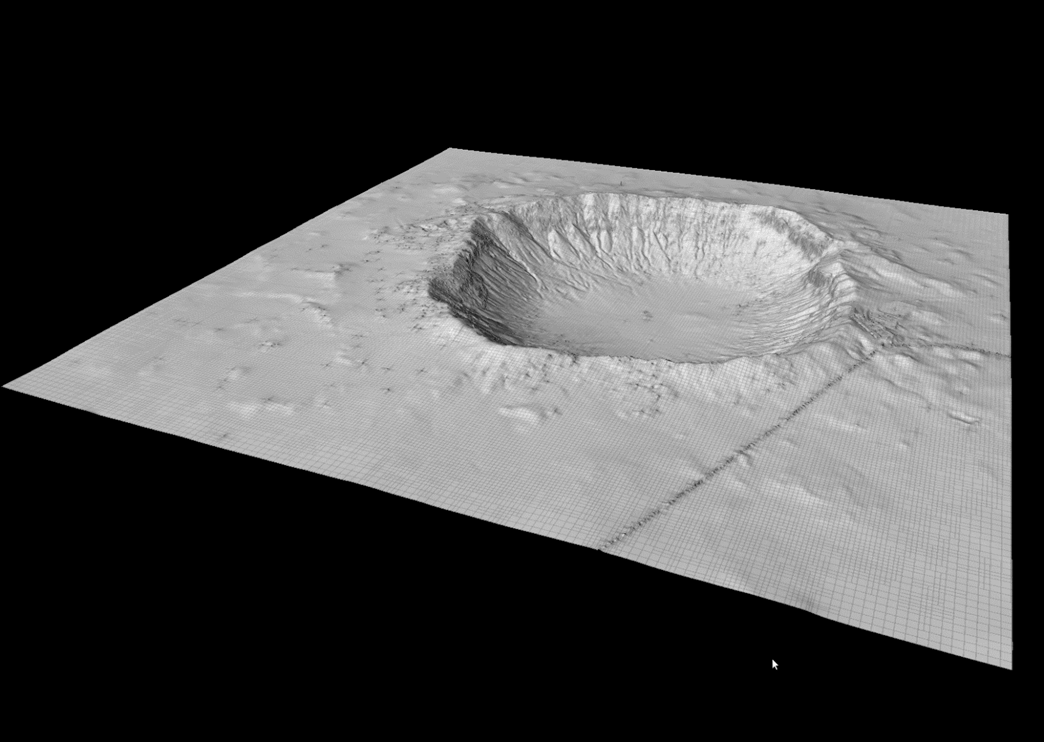 LR visualisation of Barringer Crater, AZ