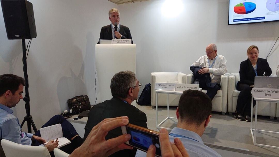 Nils Røkke giving a speech at COP24 in Katowice, Poland, in 2018.