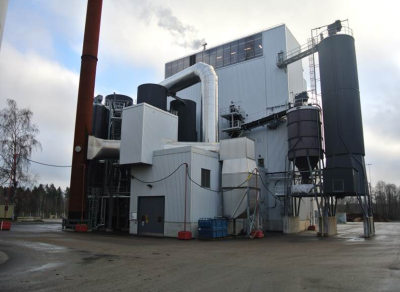 The Jordbro power plant, where the so-called ChlorOut process was implemented in a full-scale boiler designed for wood fuels (Photo: Vattenfall AB)