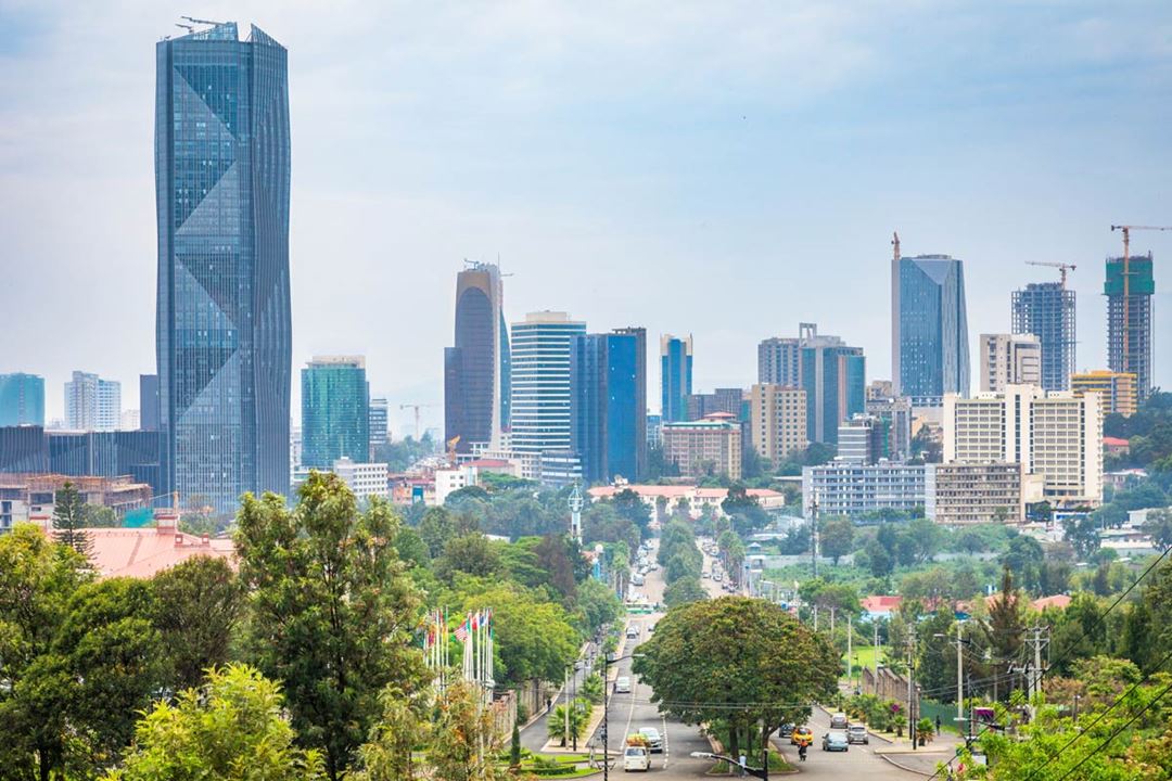 Skyline of the city of Addis Ababa, Ethiopia