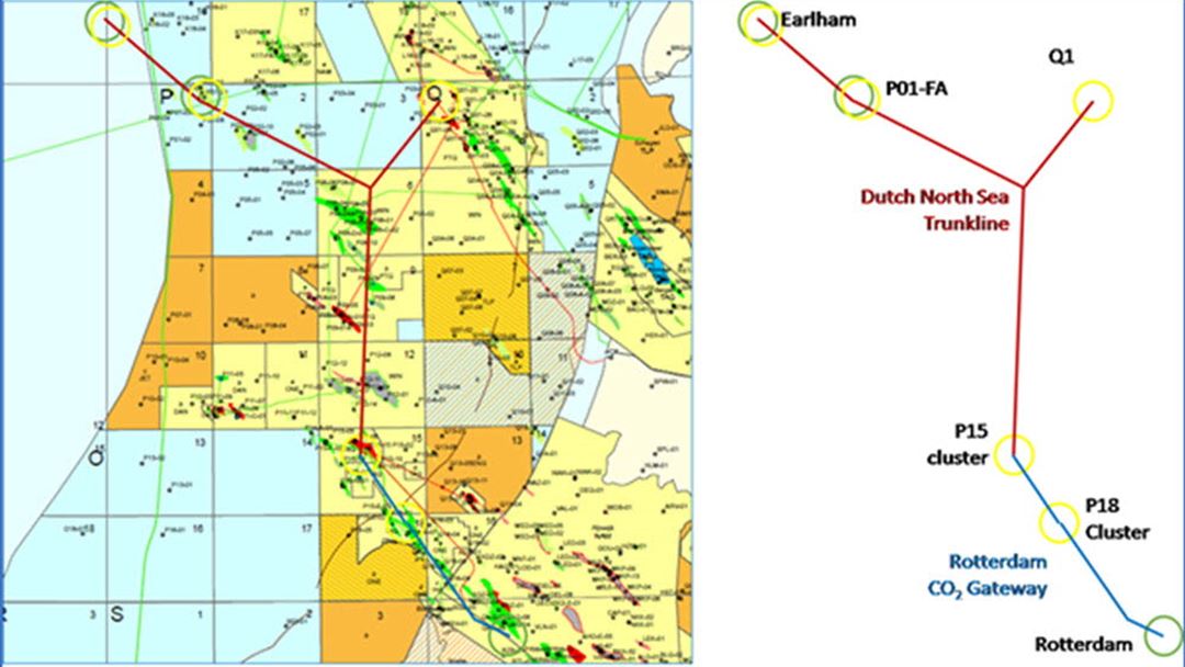 Map of the north sea