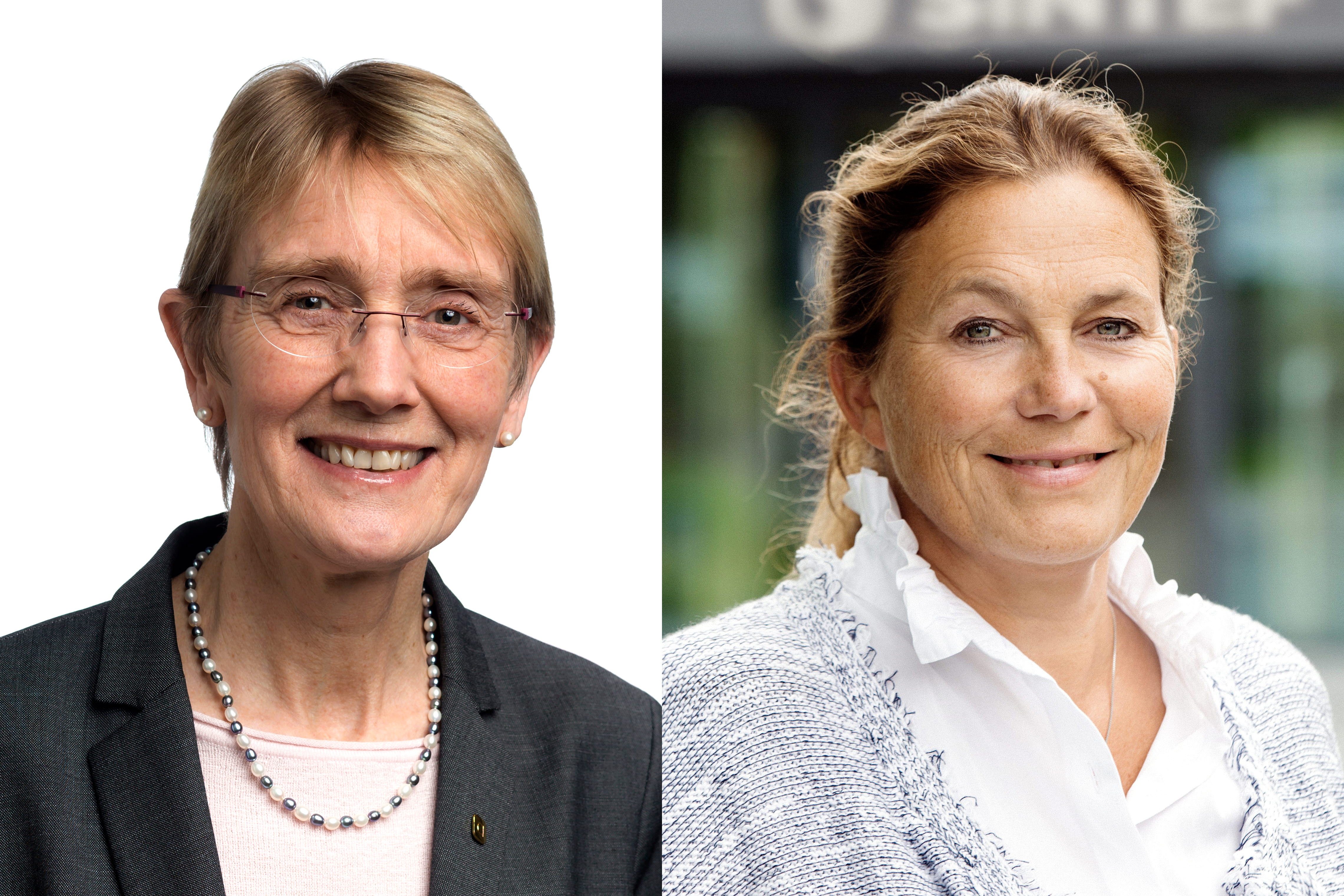 Høyoppløselig bilde av rektor Anne Borg ved NTNU (t.v)Bilde av rektor Anne Borg ved NTNU (t.v) og konsernsjef i SINTEF, Alexandra Bech Gjørv 