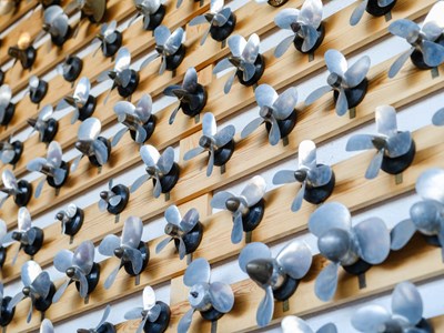 Propellors on a wall