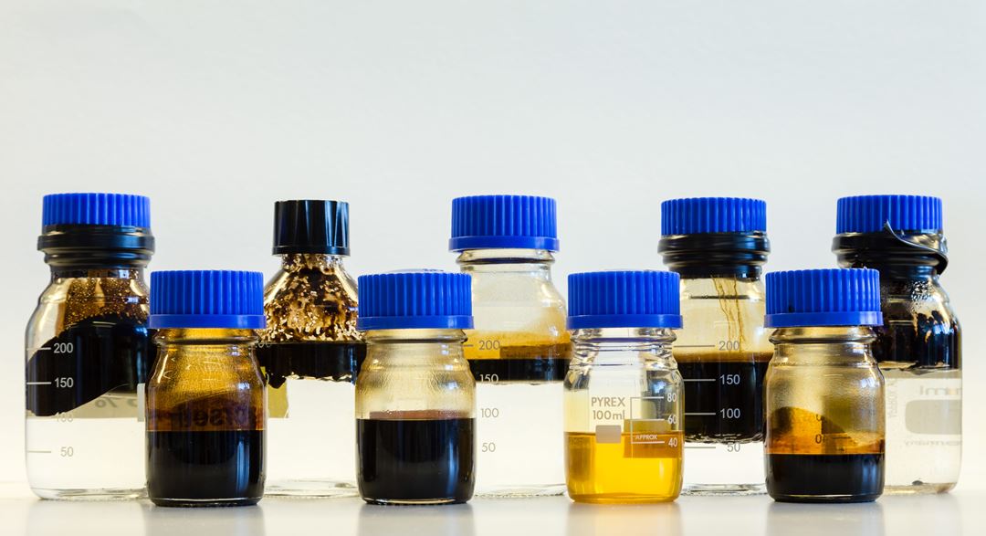Eksempel på ulike oljetyper med forskjellig forvitringsgrad