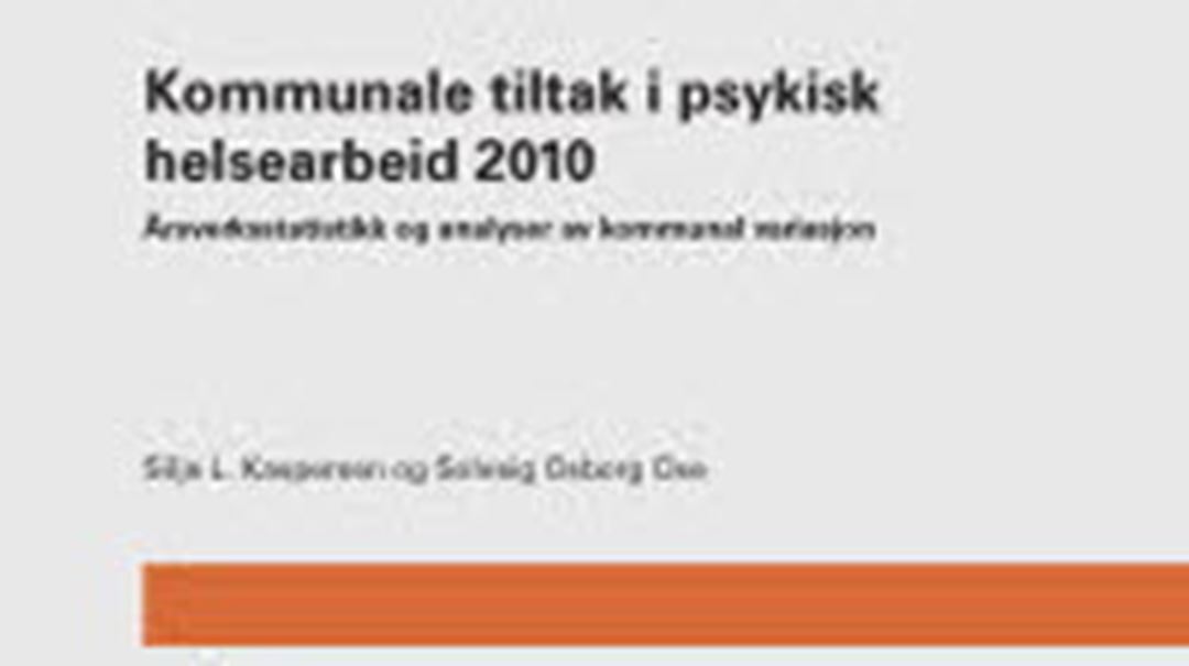 Municipal Initiatives in Mental Health 2010. The front page of the report