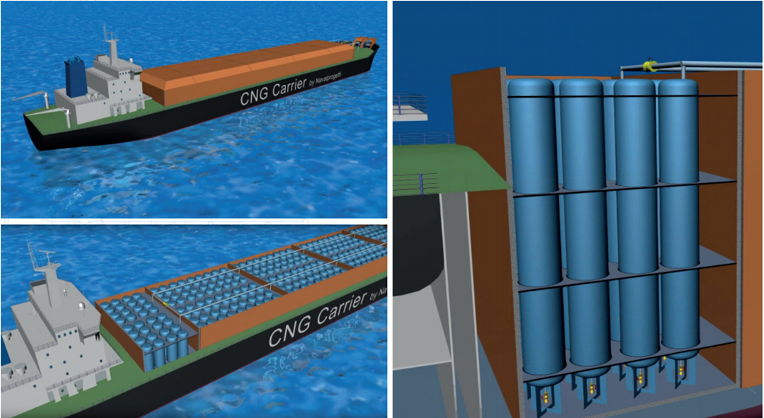 Illustration of ship and gas containers