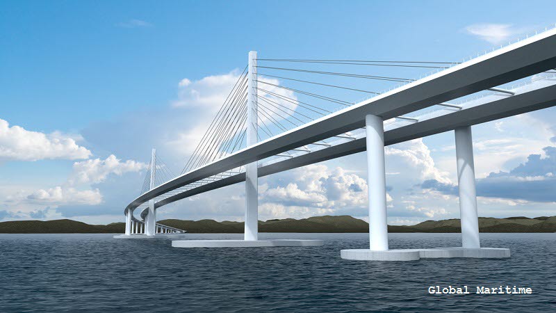 Bridge over the Bjørnafjord i Norway