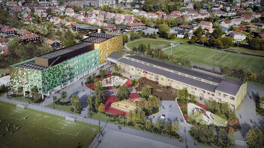 Oslos første plussenergiskole er i støpeskjeen