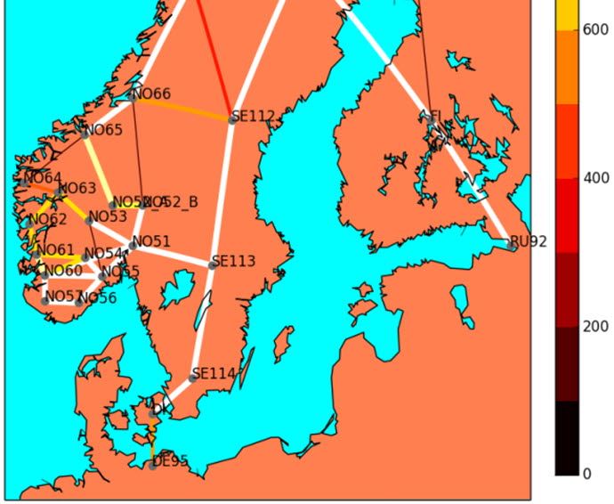 Map with power flow