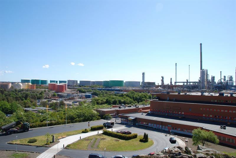 Preems våtgassanlegg og raffineri i Lysekil. Foto: Preems
