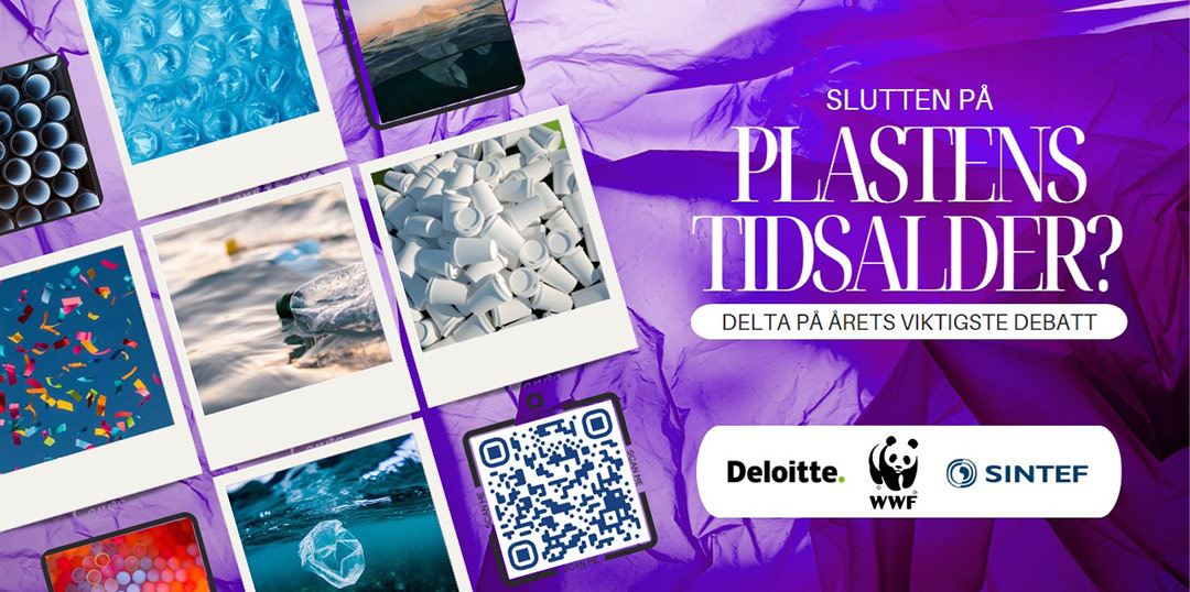 Collage bilder med påskrift slutten på plastens tidsalder?
