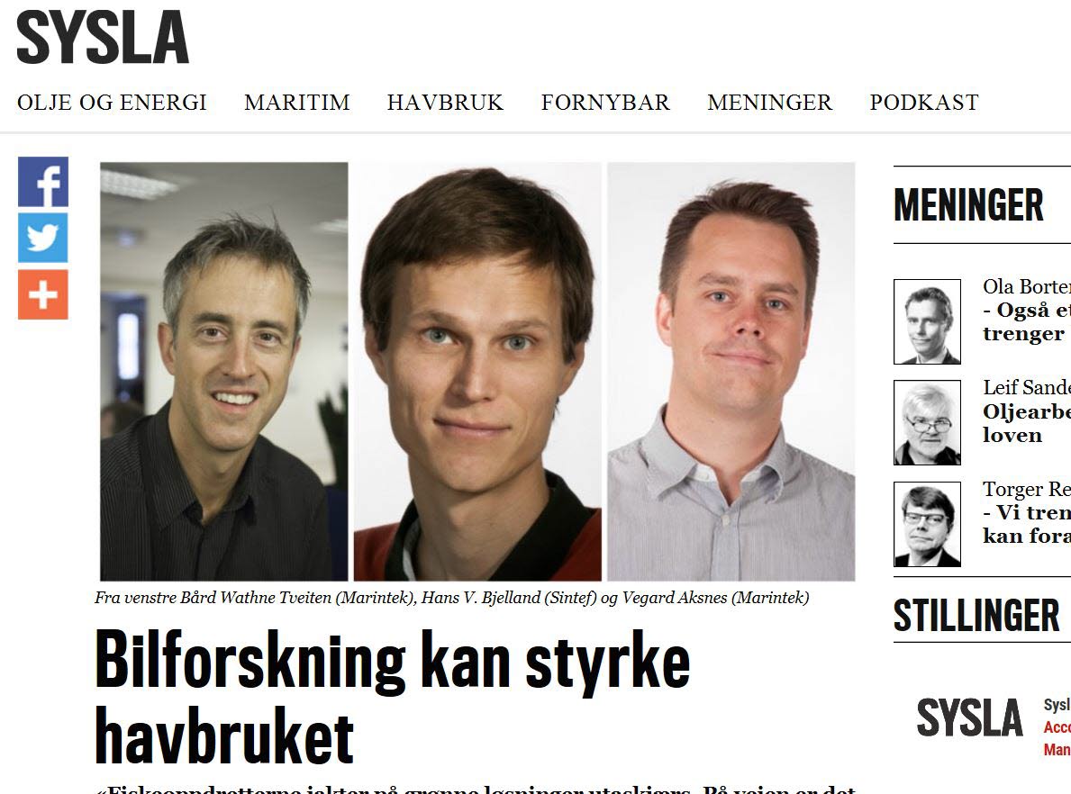 Bilde av forskere som skriver om overføring av forkning fra bilindustri til havbruk