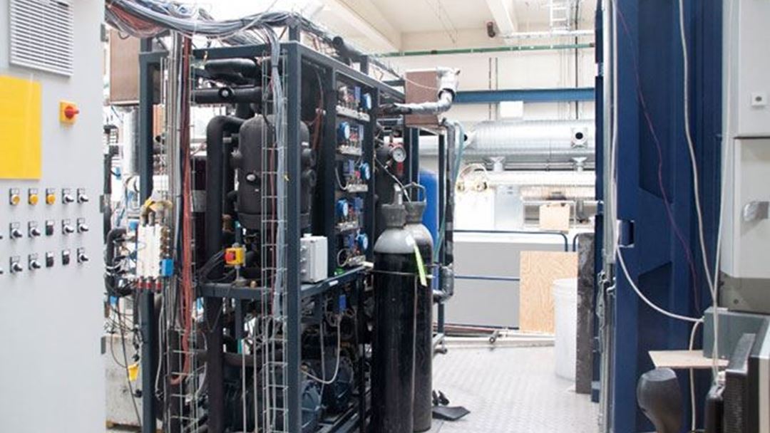 The multi-ejector test rig is on the left in this photo, with the end of the CO2 compressor test unit on the right.