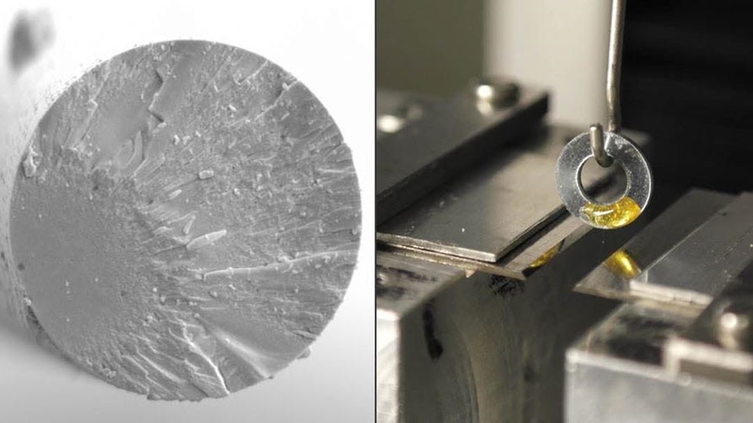 pictures of fractography and microbond, photo: University of Strathclude
