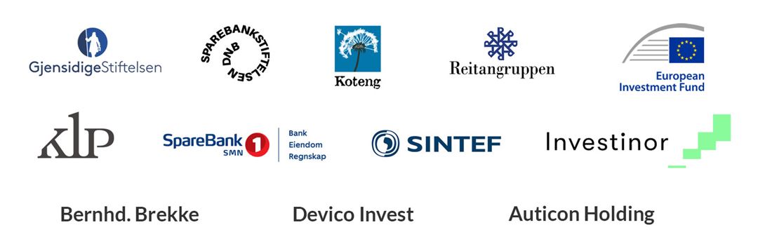 Logoene til alle investorene i fondet SINTEF Venture VI