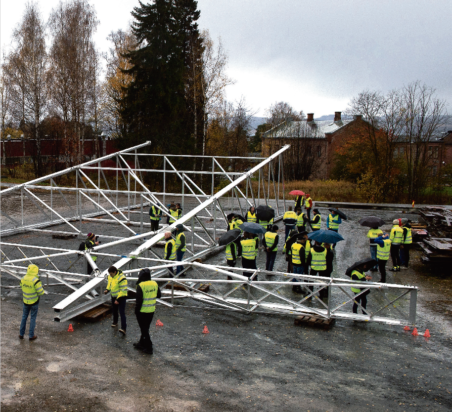 Prototype høyspentmast i aluminium. Foto: Asbjørn Risbakken