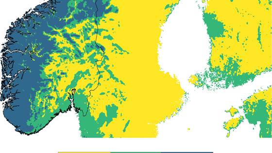 Nytt slagregnskart for Norge