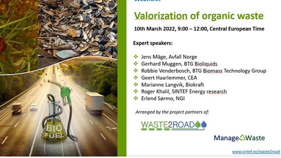 Webinar: Valorization of Organic Waste, 10th March 2022