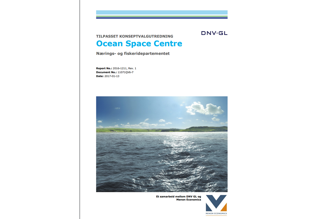 KVU (konseptvalgutredning) knyttet til alternative løsninger for fremtidens kunnskapssenter for havromsteknologi, Ocean Space Centre. 