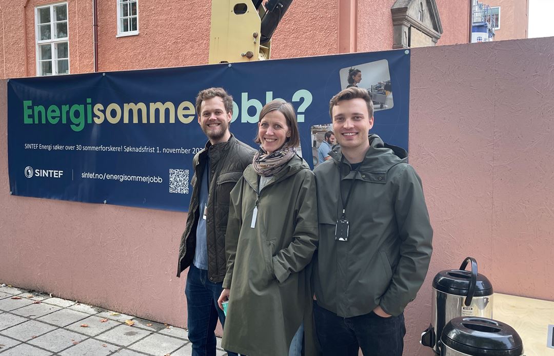 Kasper Emil Thorvaldsen, Ingrid Snustad og Henrik Strand fra SINTEF Energi.