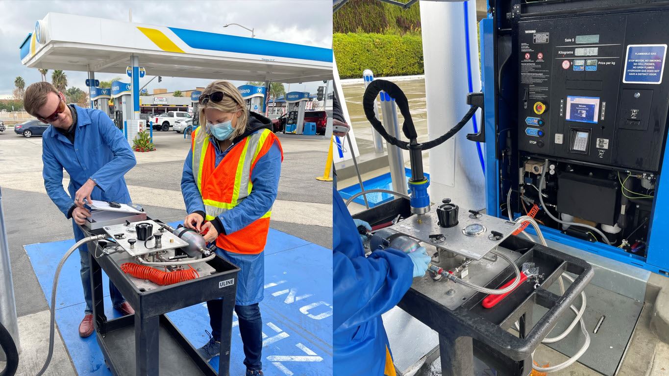 Bilateral sampling for hydrogen fuel quality control in California