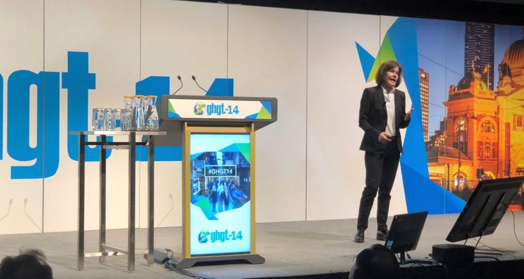 NCCS Director and SINTEF Energy research director Mona Mølnvik presenting on CCS at GHGT-14