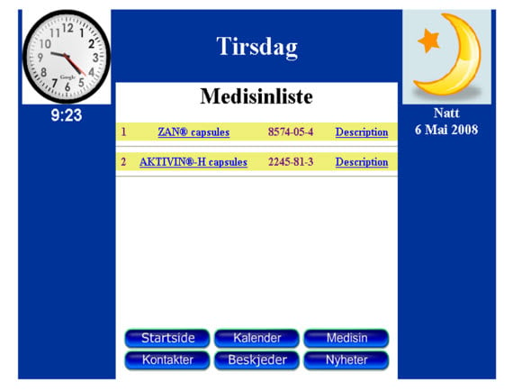 Screenshot from the Norwegian proof-of-concept application