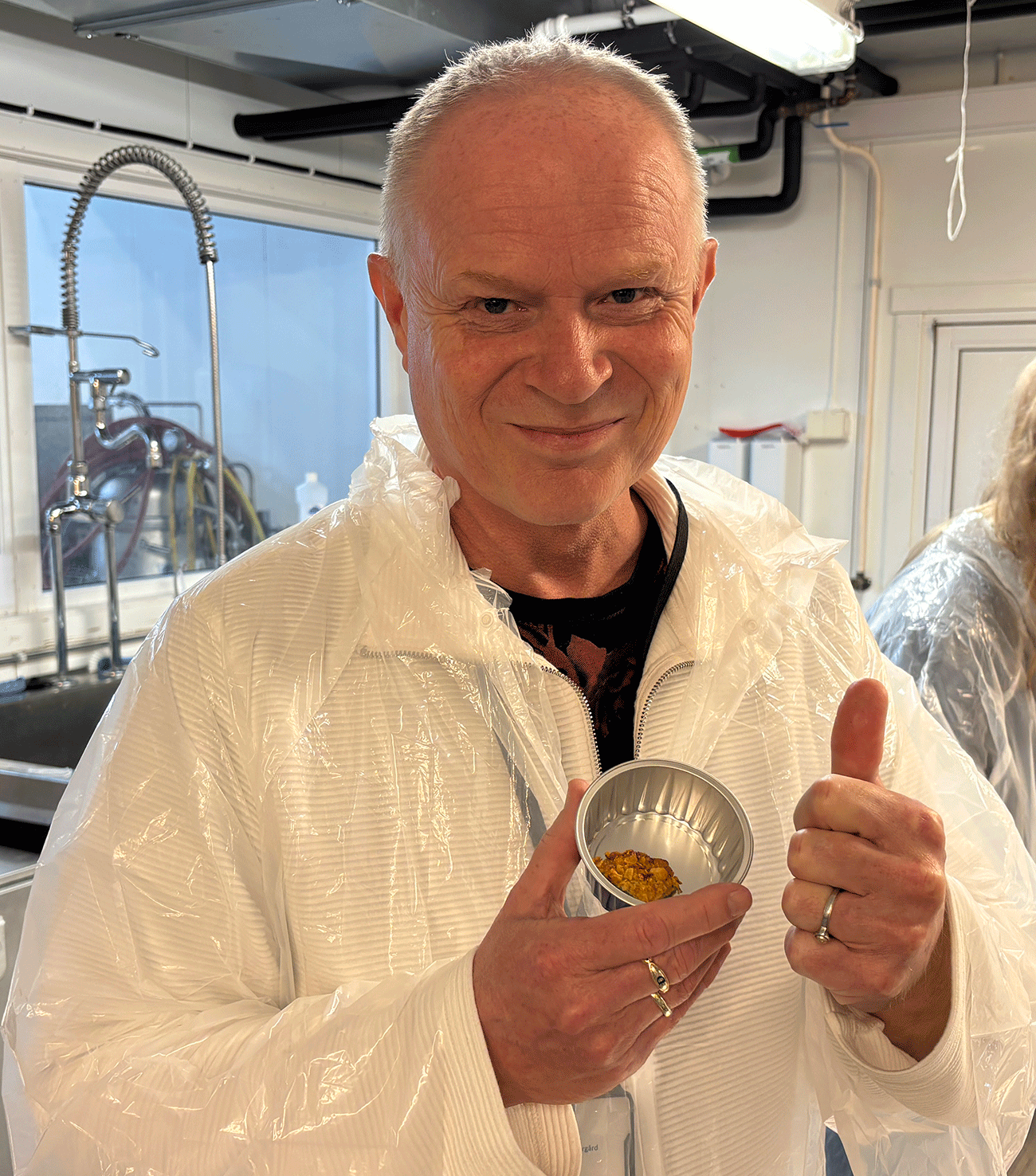 Erlend Indergård’s clear favorite was the fish cake with cornflakes and ulva. Photo: SINTEF Ocean