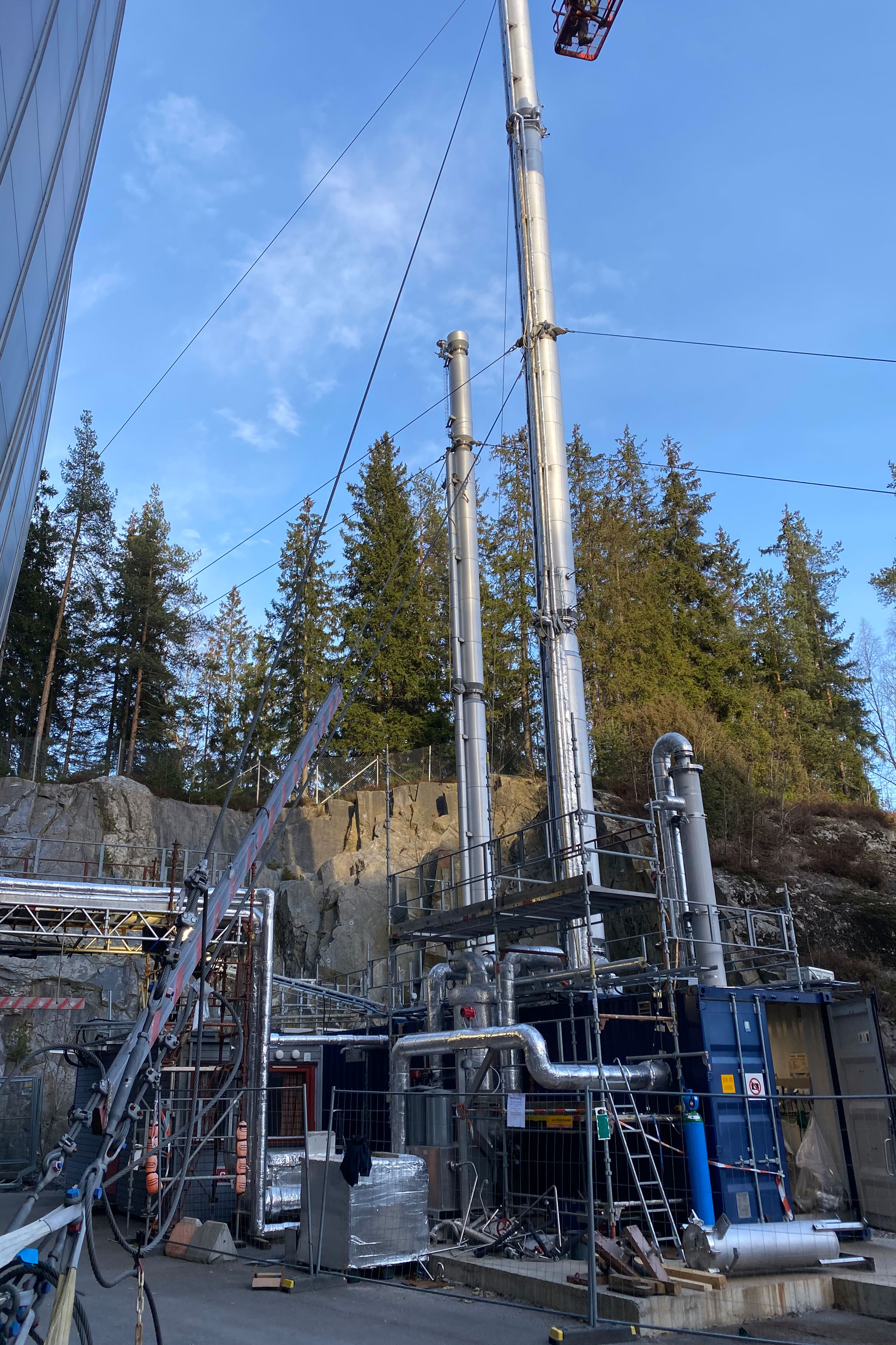 Hafslund Celsios pilotrigg for CO₂-fangst under ombygging for drift med Saipems teknologi CO₂ Solutions i 2022.