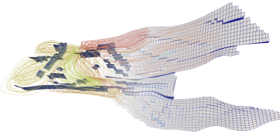 Quarter five spot with streamlines