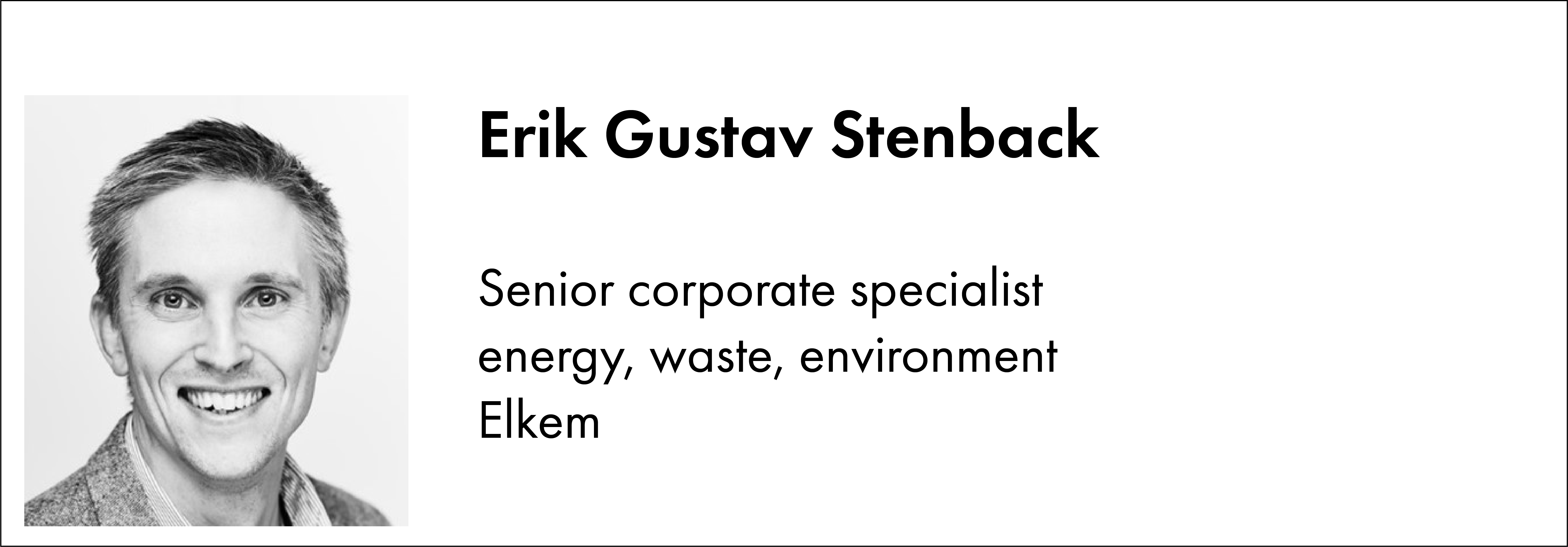 Erik Gustav Stenback, Elkem