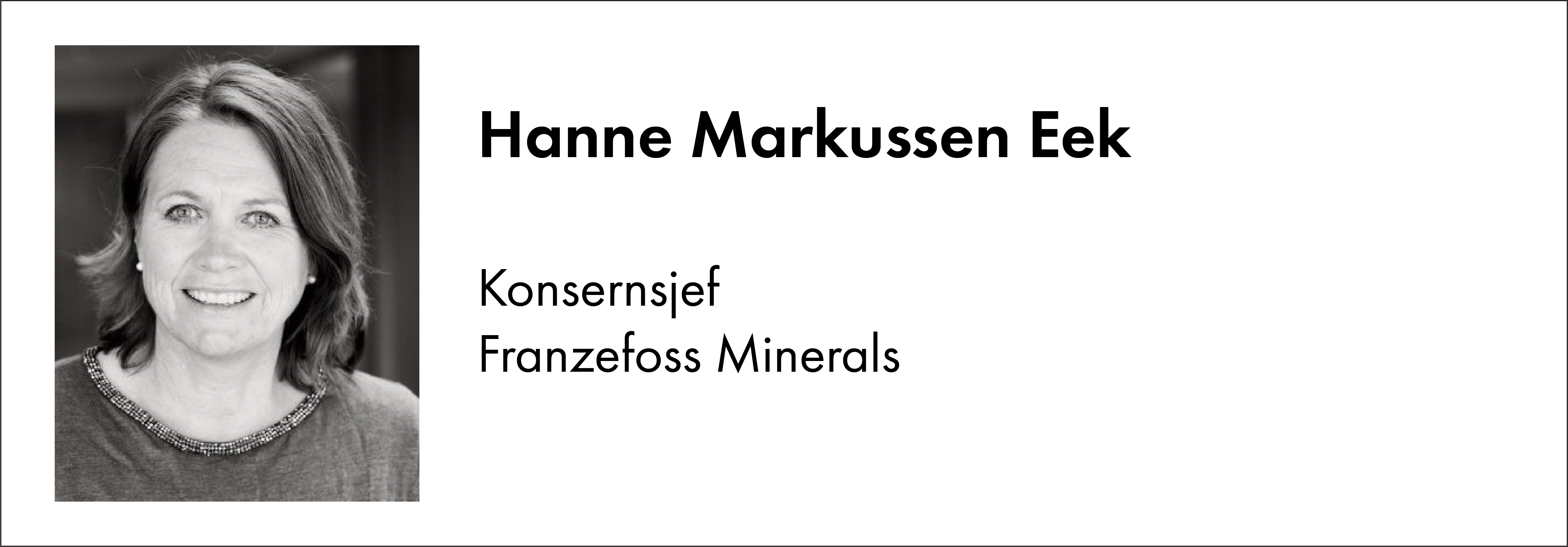 Hanne Markussen Eek, Franzefoss Minerals