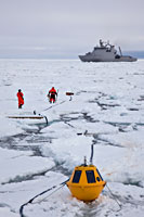 JIP Oil in ice. From large scale experiments in the Barents Sea. Foto; SINTEF