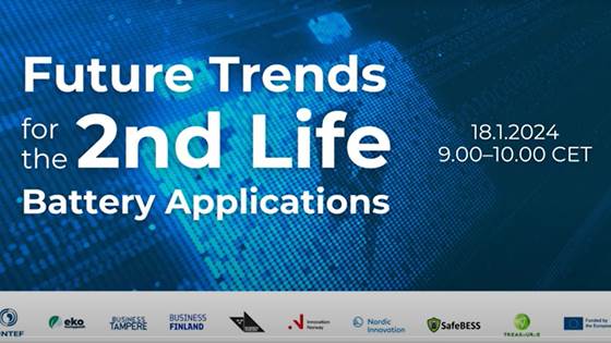Nordic Battery Thrusdays – Webinar on challenges and trends for 2nd life battery applications
