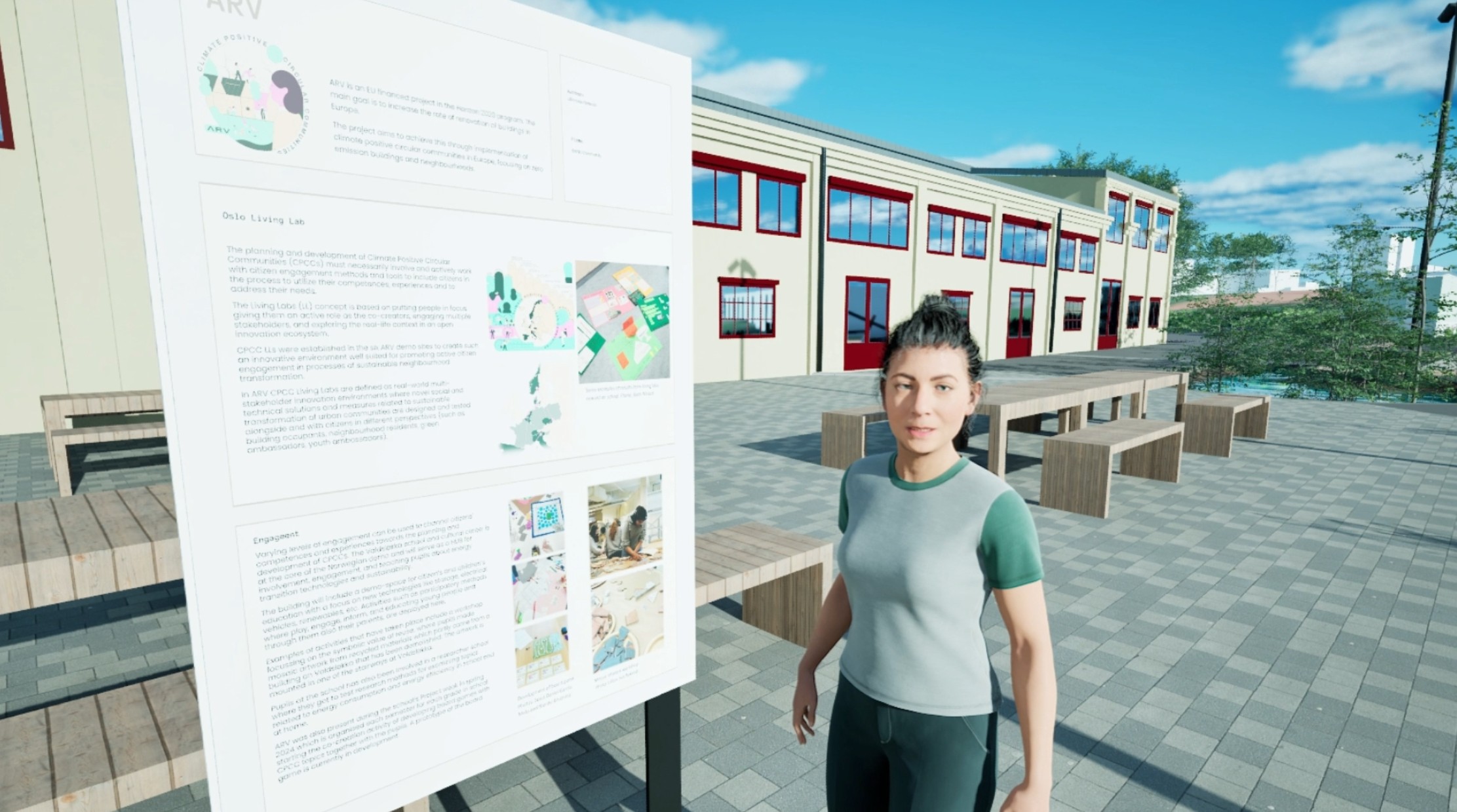 skjermbilde som viser person ved infotavle