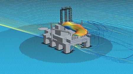 Offshore plattform databilde.