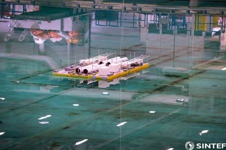 Model of floating dock.