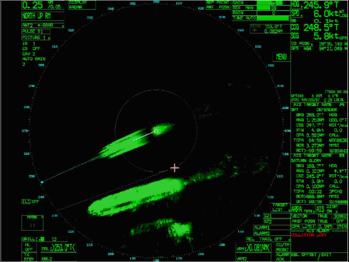Radar image during final approach.