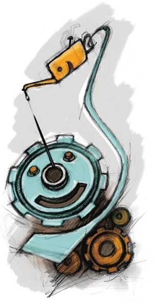 GOOD NEWS: A ball bearing – or a slide bearing around an axle – needs lubricating at all times. Illustration: Line Halsnes