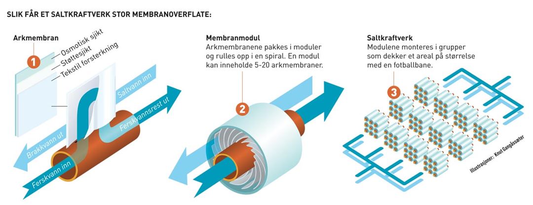 SLIK FÅR ET SALTKRAFTVERK STOR MEMBRANOVERFLATE