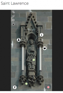 Dette er Lawrence, eller St. Lavrans - en av Romas syv diakoner. Nå henger skulpturen på Vestfronten på Nidarosdomen.